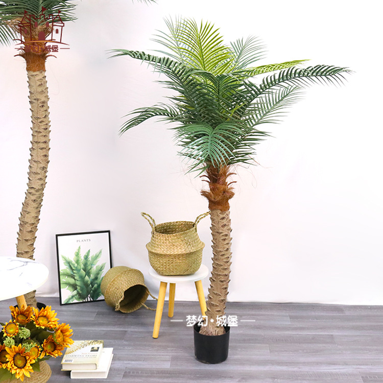 Árbol de coco artificial maceta centro comercial decoración interior y exterior embellecimiento Planta artificial bonsai planta tropical árbol artificial al por mayor