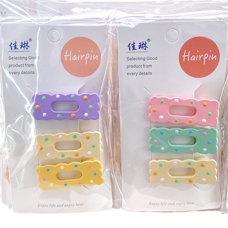 Juego de pinzas de pico de pato con aceite de goteo de impresión para niños con tarjeta, horquilla, pinza para el cabello, pinza para el cabello, tienda de dos yuanes, accesorios para el cabello, fuente de accesorios para la cabeza