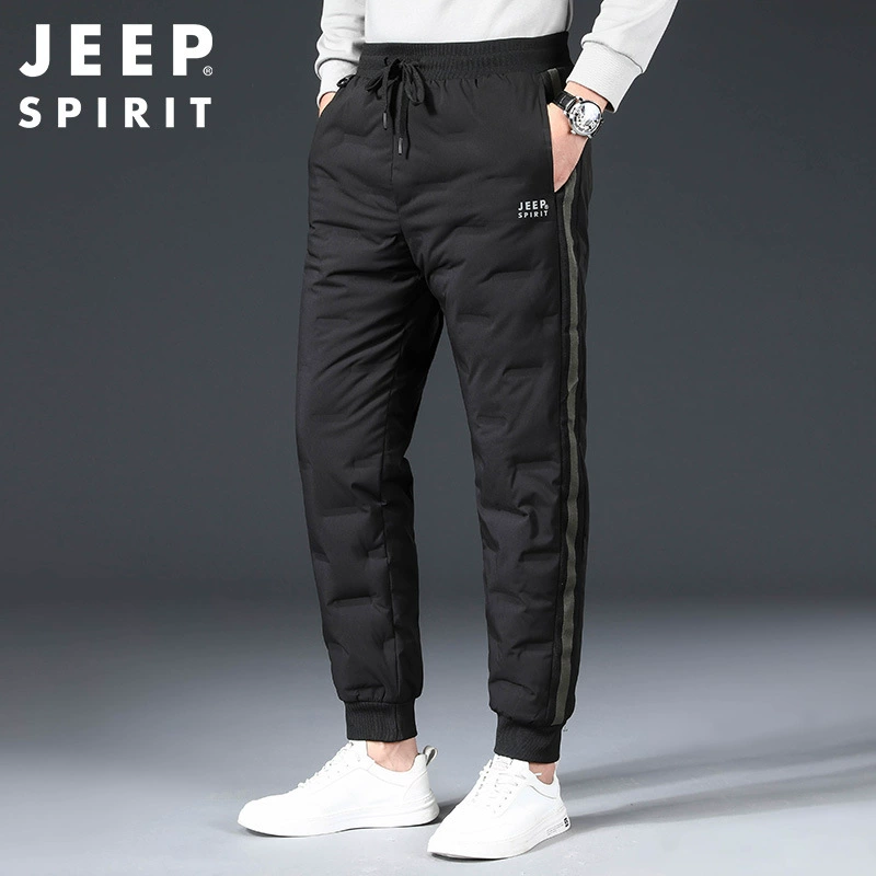 Новые мужские пуховые брюки средней посадки, прямого кроя, больших размеров, повседневные брюки для мужчин