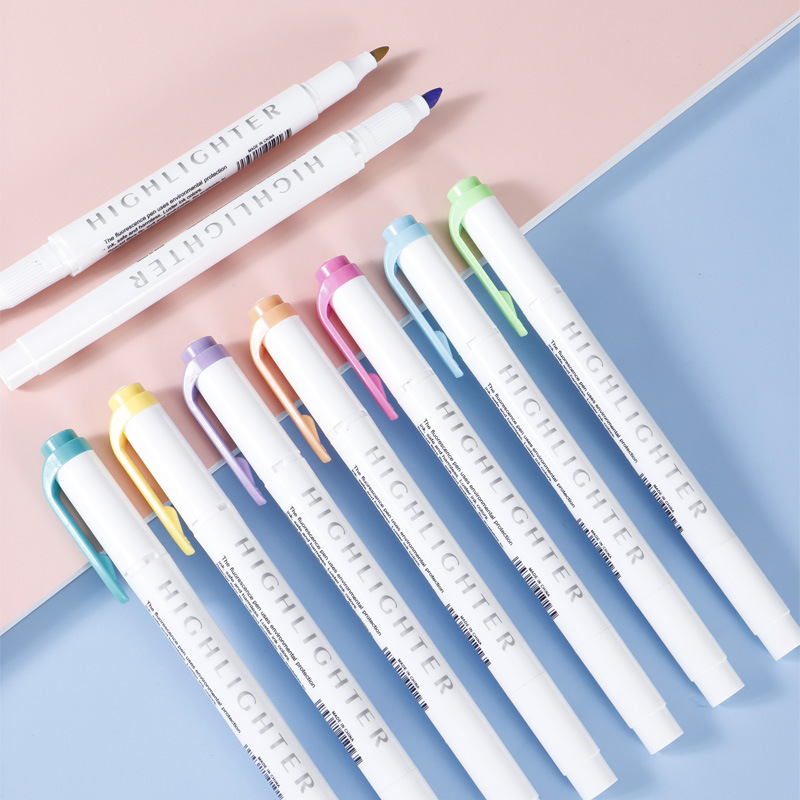 Marcador de doble cabeza de alto aspecto ins estudiante papelería marca clave marcador de color Notebook lápiz de color resaltador