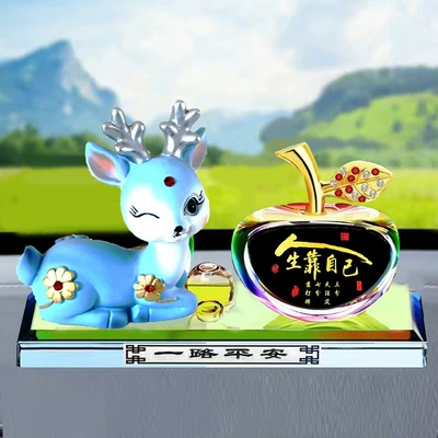 Car ornaments — aromatherapy lasting car supplies - blue-cartoon-deer-color-printing-apple-life-on-their-own