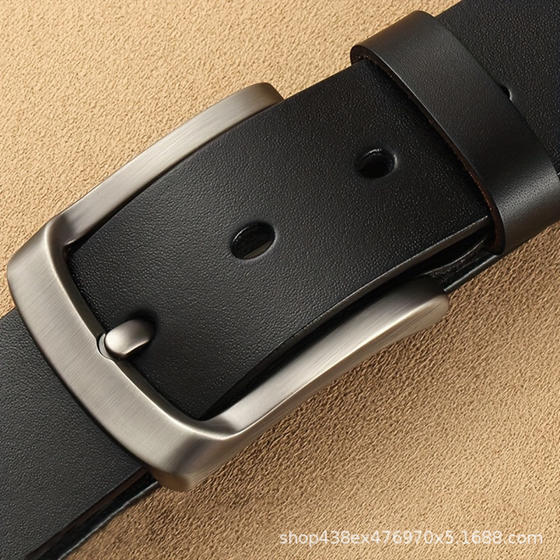 Fashion Business Vintage Men's Leather Belt with Alloy Pin Buckle and Daily Buckle Real Leather Waistband Men's Waistband Direct from Manufacturer