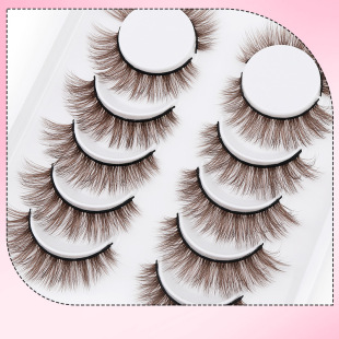 DINGSEN False Eyelash Factory Cross-border Direct Supply Stable Southeast Asia Short 6 Pair of Eyelash Thick Natural Eyelash