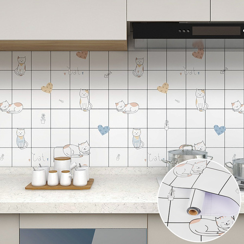 Kitchen oil-proof stickers self-adhesive and environmentally friendly household countertop protective film waterproof, anti-fouling and high-temperature stove renovation stickers