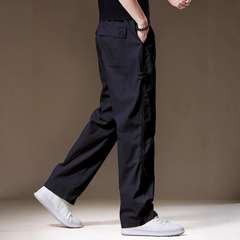 European High-End Retro Wide-Leg Casual Pants for Men 2025 Spring and Autumn New Loose Straight Large Size Cargo Pants for Men