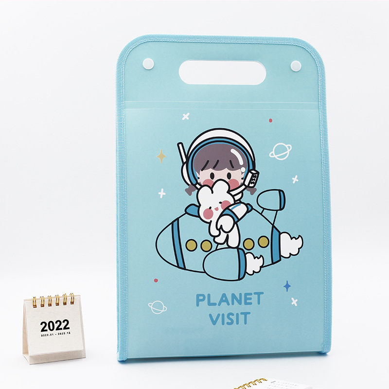 Bolsa de almacenamiento de papel de estudiante de dibujos animados de gran capacidad de múltiples capas de órganos Carpeta 13 rejilla bolso lateral bolsa de órganos al por mayor