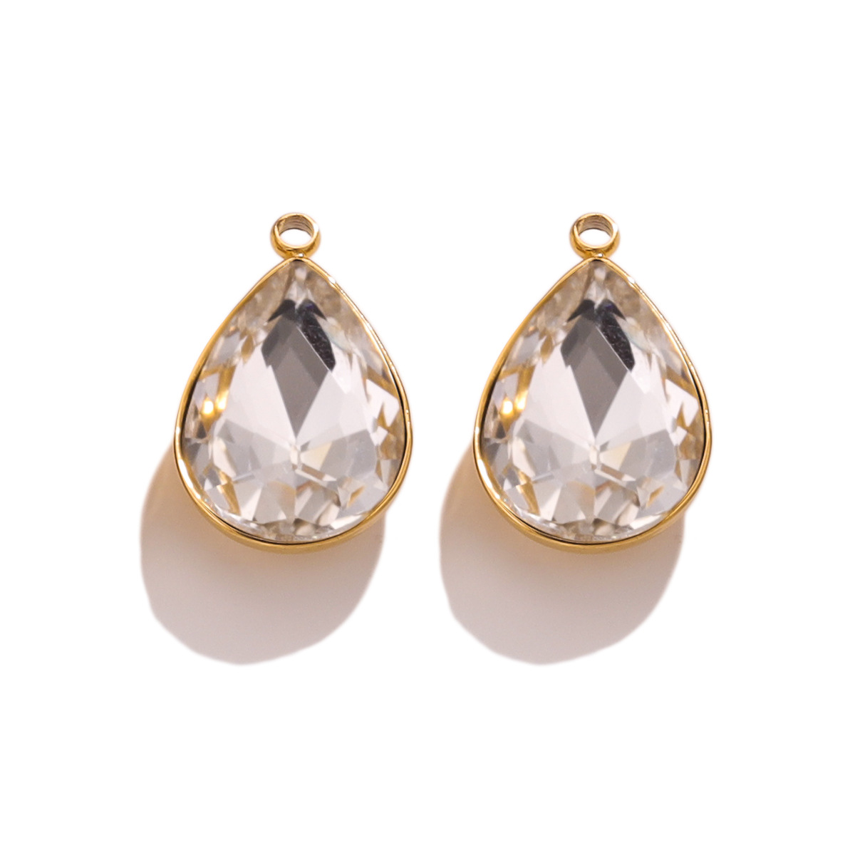 Acero inoxidable cristal colgante mar azul gema color titanio acero colgante collar DIY accesorios de la joyería