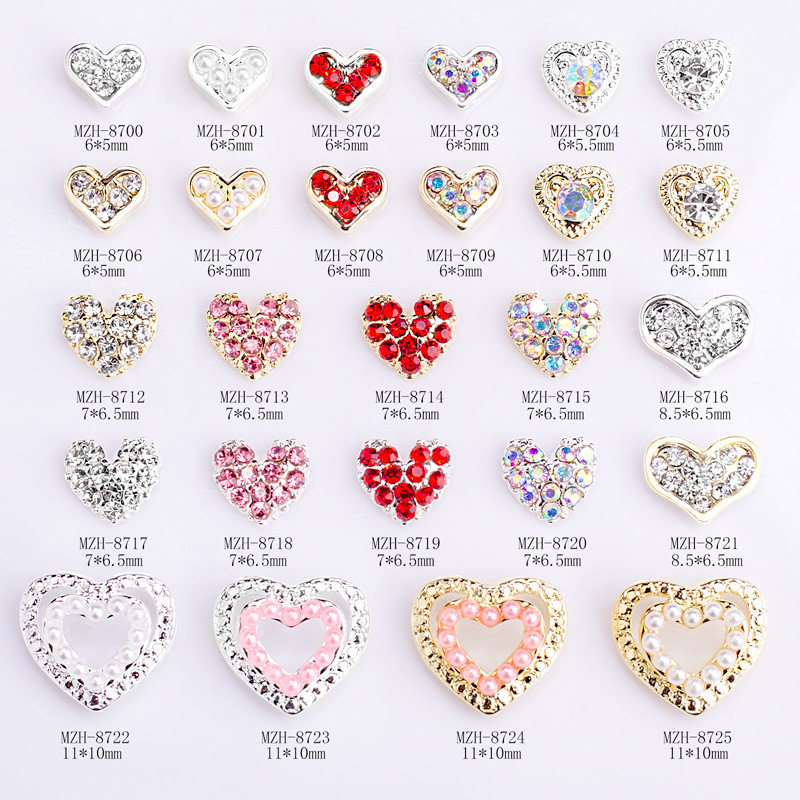 Nail Art Diamond Jewelry Valentine's Day Heart Diamond Stereo Peach Heart DIY Nail Jewelry Wholesale Alloy Nail Art Accessories Nail Art Diamond Jewelry Valentine's Day Heart Diamond Stereo Peach Heart DIY Nail Jewelry Wholesale Alloy Nail Art Accessories
