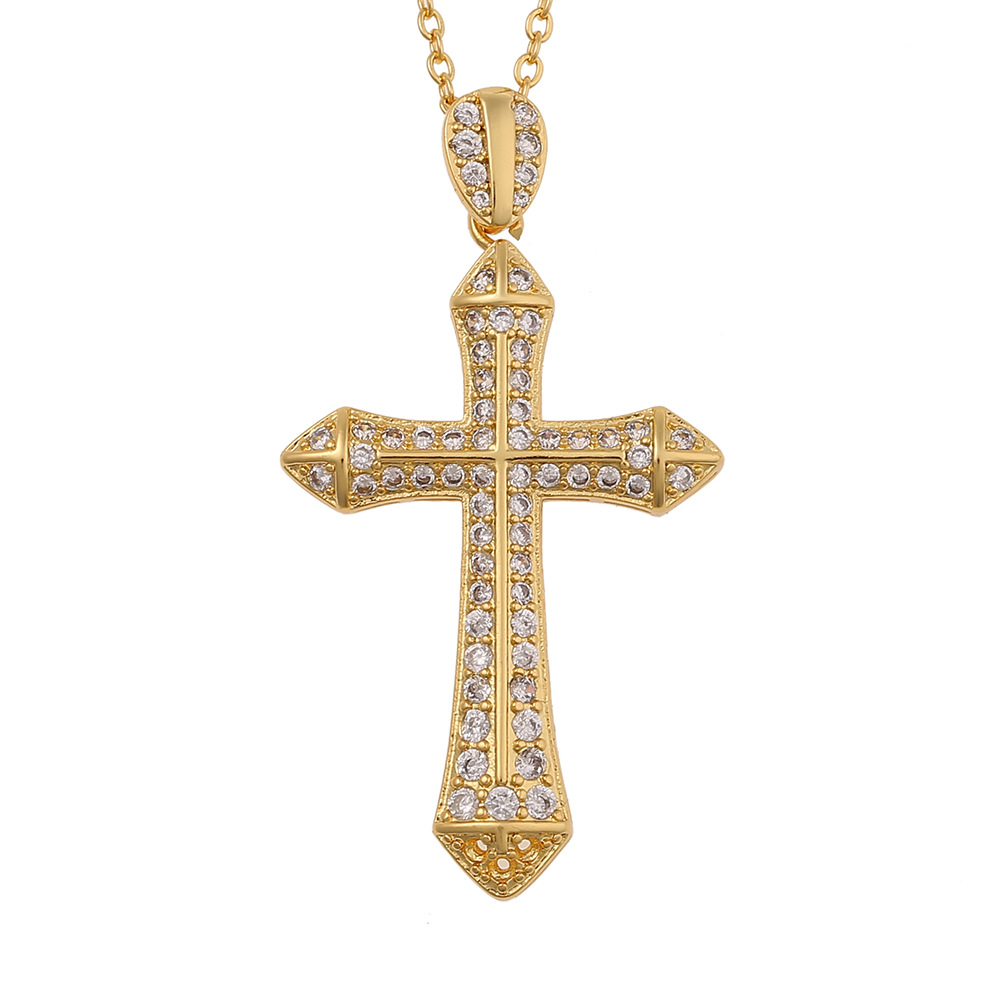 Fashion Cross Jesus Copper Zircon Necklace Wholesale display picture 8
