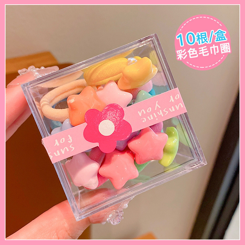 Banda de goma de dibujos animados para niños La alta elasticidad de la niña no hace daño al cabello Accesorios para el cabello Banda de goma estrella de la niña Tocado de princesa para bebés