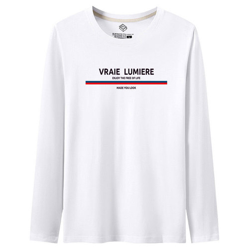 Men's long-sleeve T-shirt, round neck, solid color, slim fit, suitable for middle-aged and young adults, sports top for spring and autumn, simple large size T-shirt