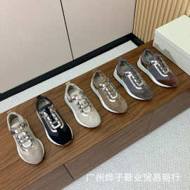 大码女鞋2026新款厚底拼色老爹鞋女复古休闲运动鞋外贸防滑旅游鞋