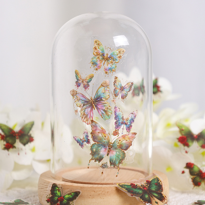 Luna Dream Butterfly transparente pegatinas impermeables para mascotas diy pegatinas de diario de mano pegatinas de mariposa retro transfronterizas pegatinas de animales