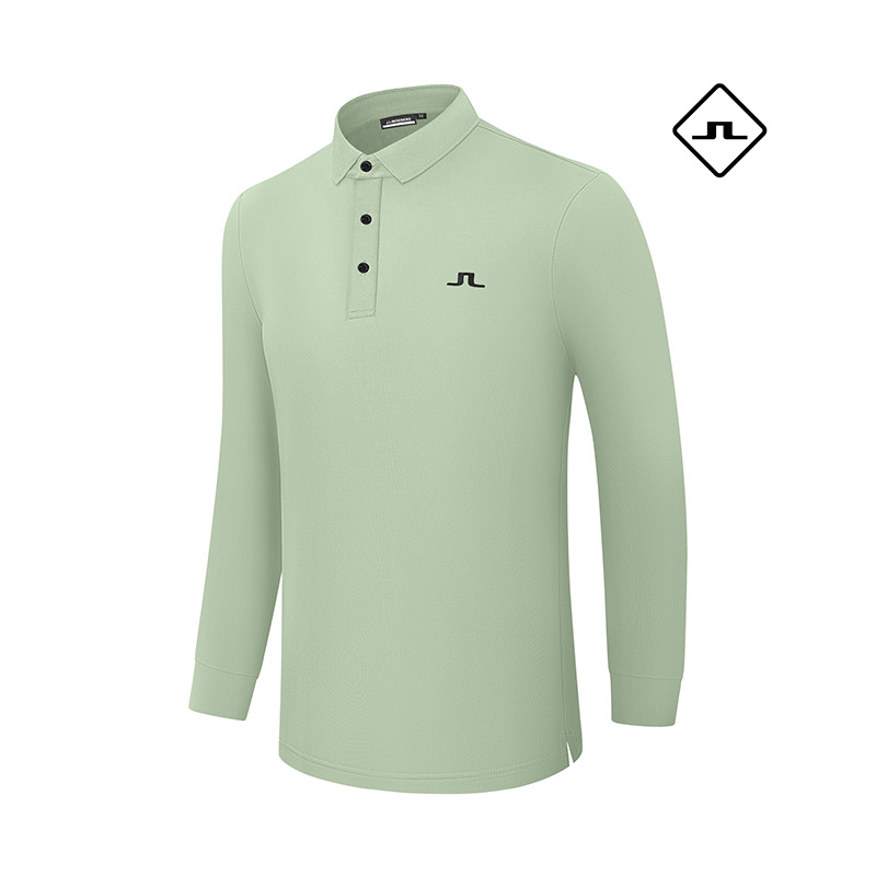 【Cross-Border】J Golf Long-Sleeved Men's Spring and Autumn Polo Shirt Golf Stretch Breathable Sports T-Shirt # 2501