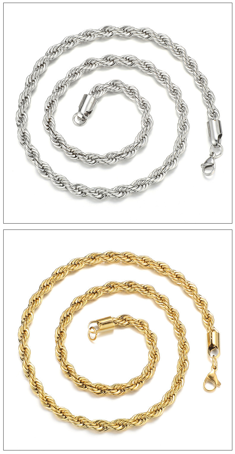 7g Weight Necklace Classification 1 Piece Quantity Simple Style Solid Color Stainless Steel Plating Unisex Necklace