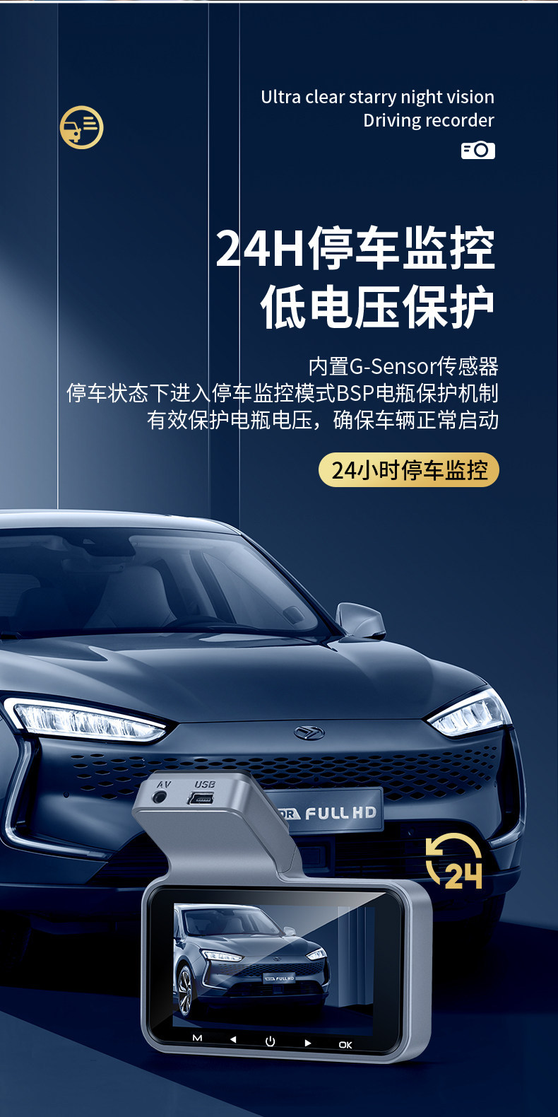 2026 New Model Car Dashcam, No Wiring Required, Dual Front and Rear Cameras, Remote 24-Hour Parking Monitoring