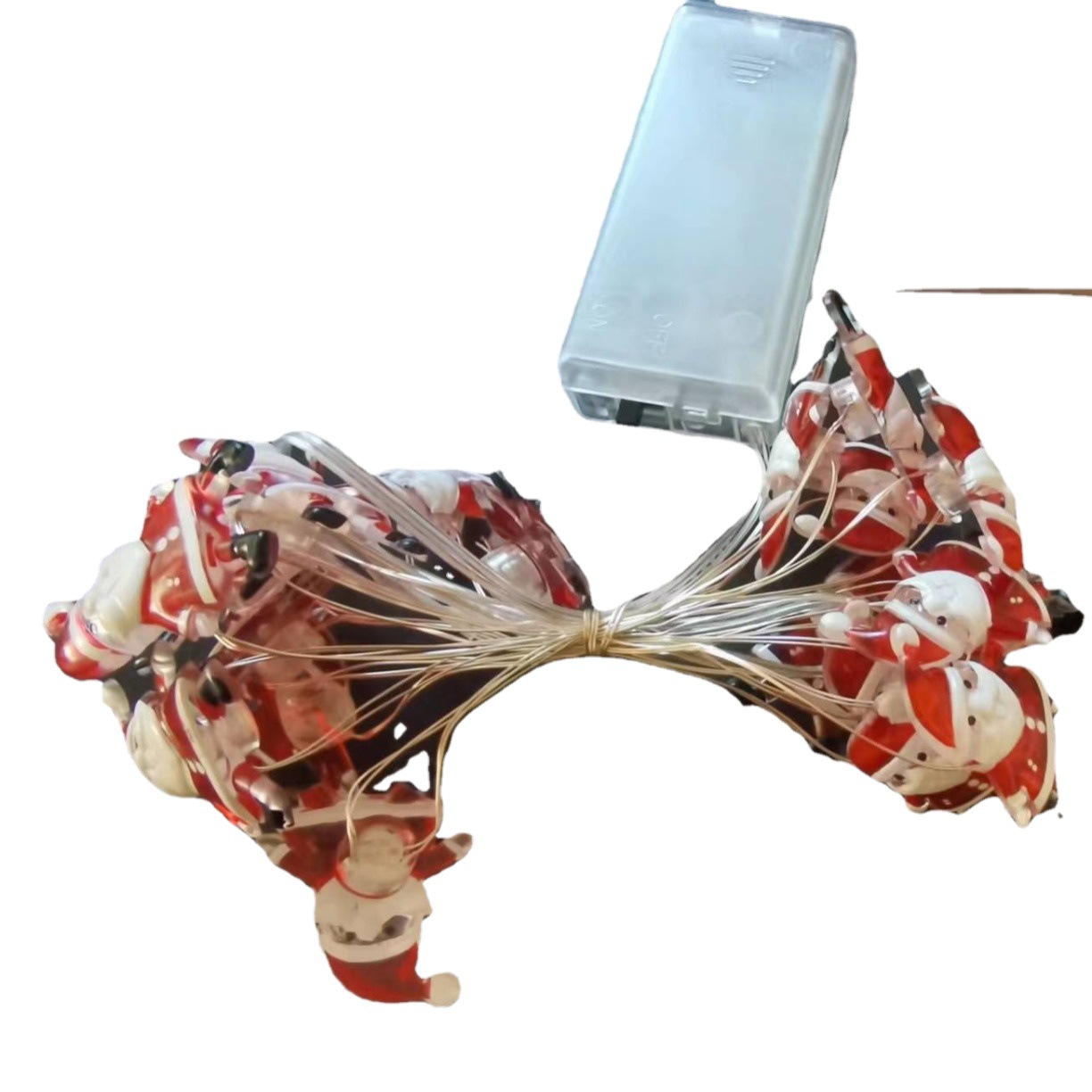 Lámpara de decoración de Navidad LED transfronteriza cadena de luces Santa Sombrero negro Lámpara de copo de nieve Lámpara de decoración de cabeza de ciervo con luces