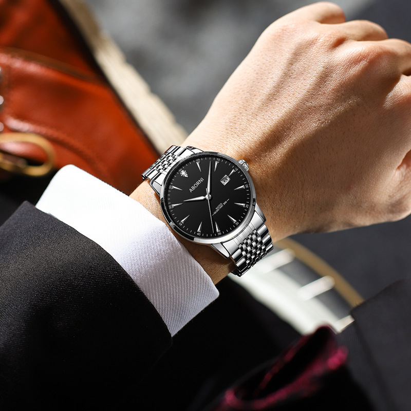 Asia Platini High end Quartz Waterproof Business Solid Steel Band Men's Watch_voghion.com