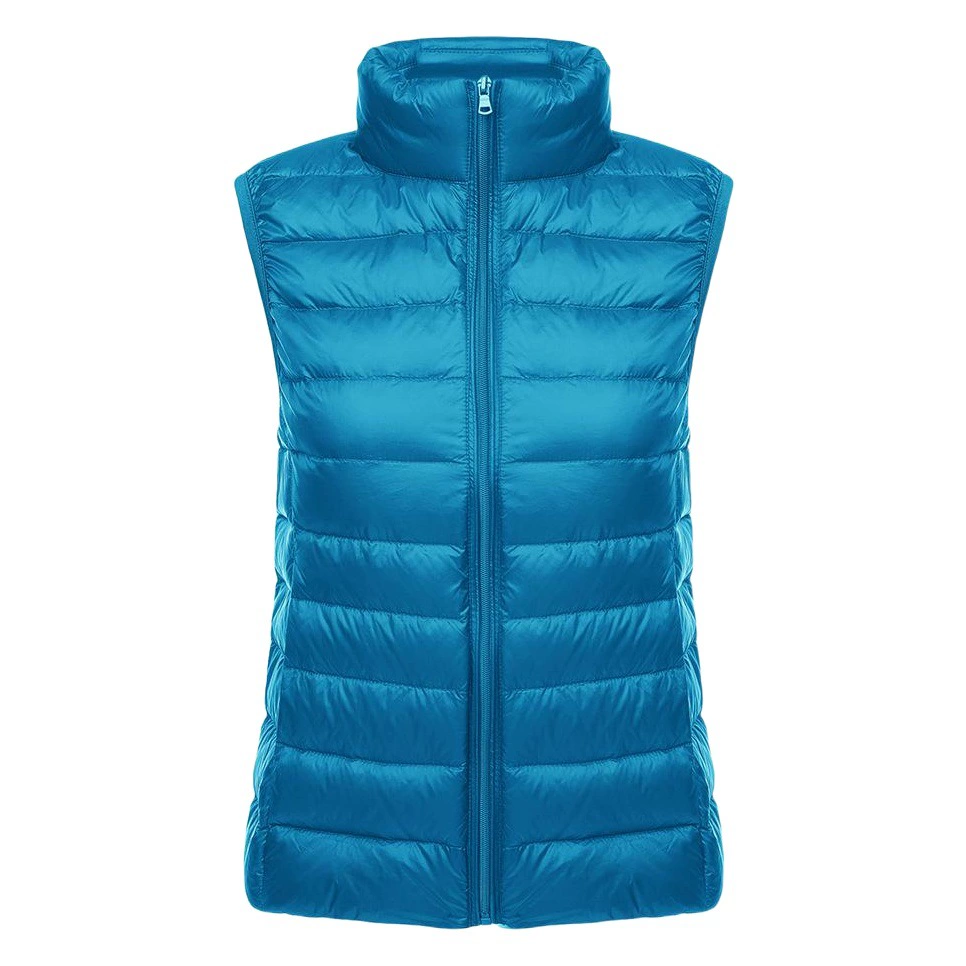 Легкий пуховик женский короткий модный приталенный 2021 трансграничный осенне-зимний новый жилет Легкий пуховый жилет с воротником-стойкой