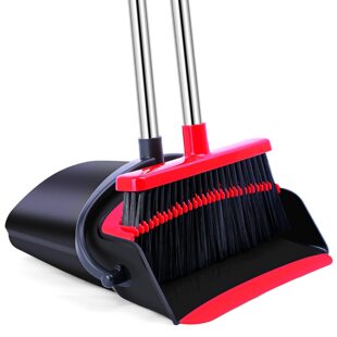 Factory wholesale household set broom dustpan combination non-stick Hair Broom folding broom long scraping teeth set dustpan