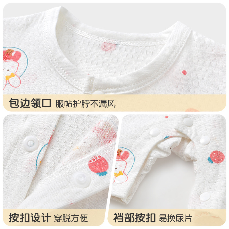 Baby camiseta de manga corta, pijamas delgados de algodón recién nacido, ropa de verano para niños, niñas y niños, ropa de bebé