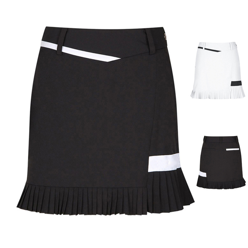 New Golf Women's sports skirt elastic fashion versatile stitching pleated skirt anti-exposure tennis skirt