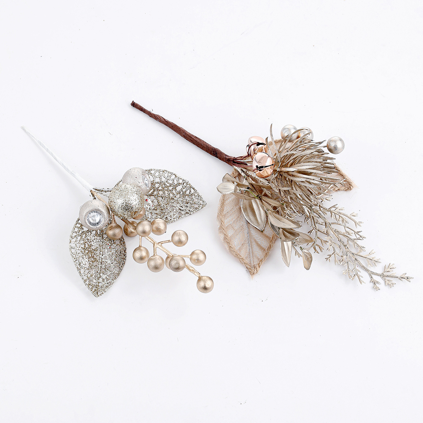 Transfronterizos de oro ramas de Navidad hojas de árbol de Navidad coronas de vinas decorativas decorativas de flores accesorios de atmósfera suministros