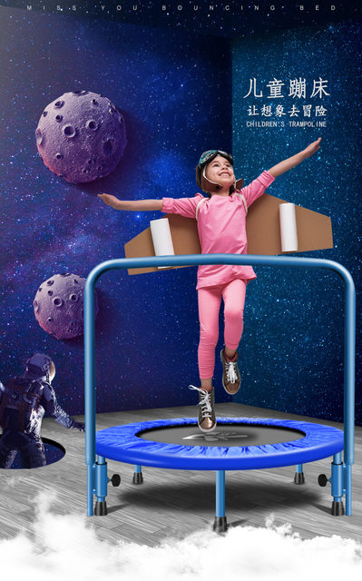 Trampolino Fitness FASports Con Barra - Per Interni, Diametro 126cm, Max 110kg - Foto 9