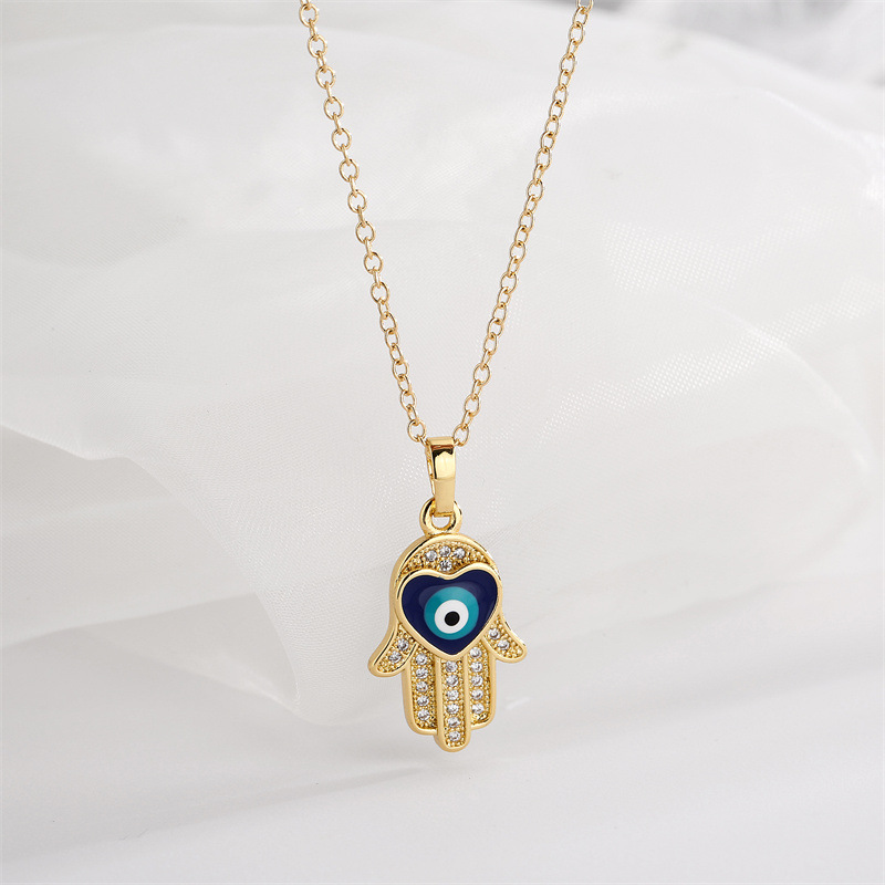 Fashion Geometric Copper Inlay Zircon Necklace