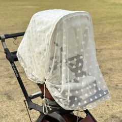 Ins新品子供ベビーカー蚊帳可愛いハートベビーカー通風防蚊蚊帳シンプル収納しやすい