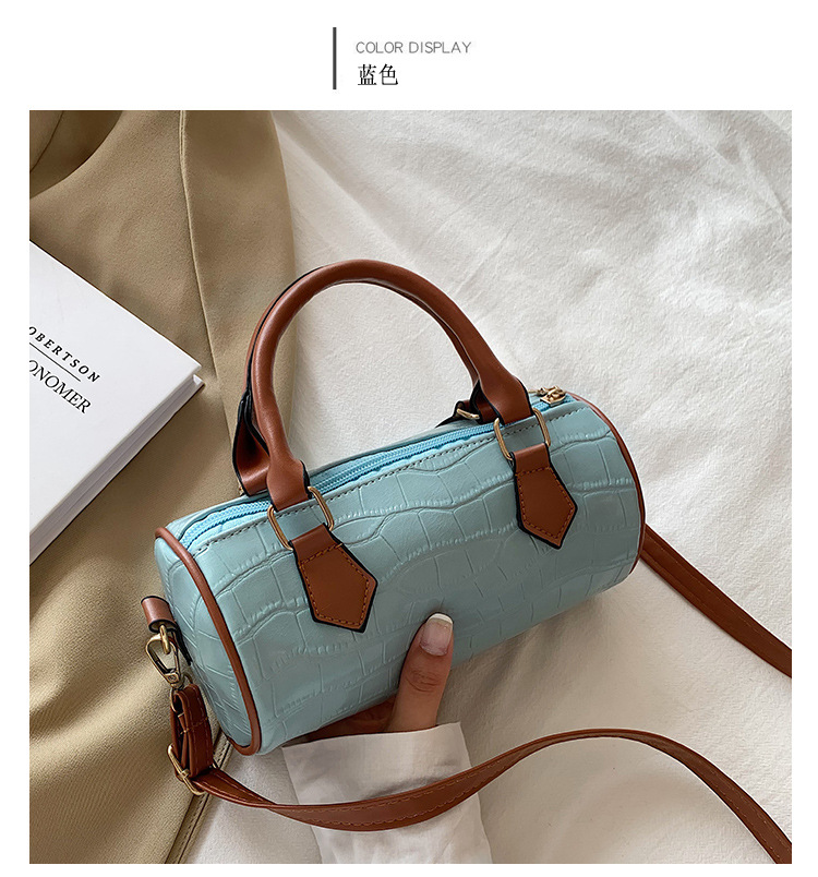 High Quality Bag 2022 New Trendy Japanese And Korean Fashion Color Contrast Shoulder Messenger Bag Simple Round Bag Portable Women's Bag display picture 8