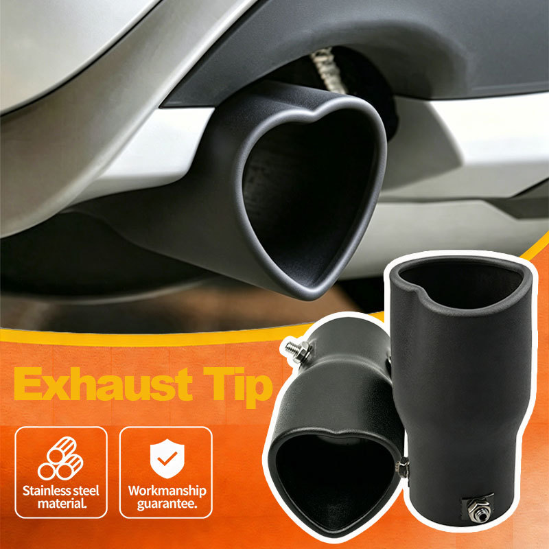 Source manufacturers car modified exhaust pipe muffler love single heart-shaped tail throat 63mm cross-border quality