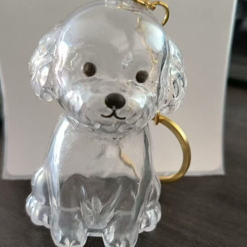 透明子犬ヘア収納ボックスチャームガシャポンウエストハイランドポメラニアンヘア収納お土産キーホルダーバッグぶら下げ|undefined