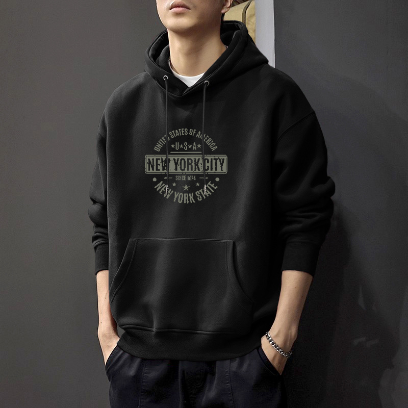 Suéter hombre encapuchado invierno nuevo estilo de moda suelto hombre de estilo amplio chaqueta de lana gruesa ropa de estilo de puerto
