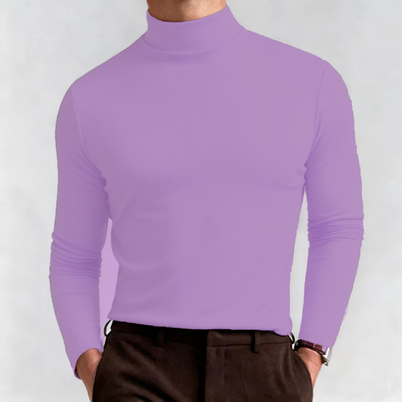 연한 보라색 긴소매