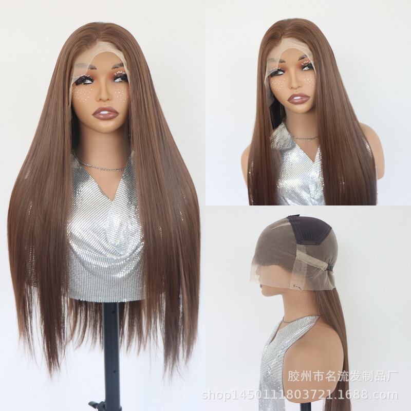 Qingdao factory full lace wigs, synthetic fiber wigs, European and American export lace full head wigs