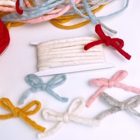 跨境6mm毛毡丝带DIY蝴蝶结毛呢织带圣诞树花环花束装饰冬季毛绒