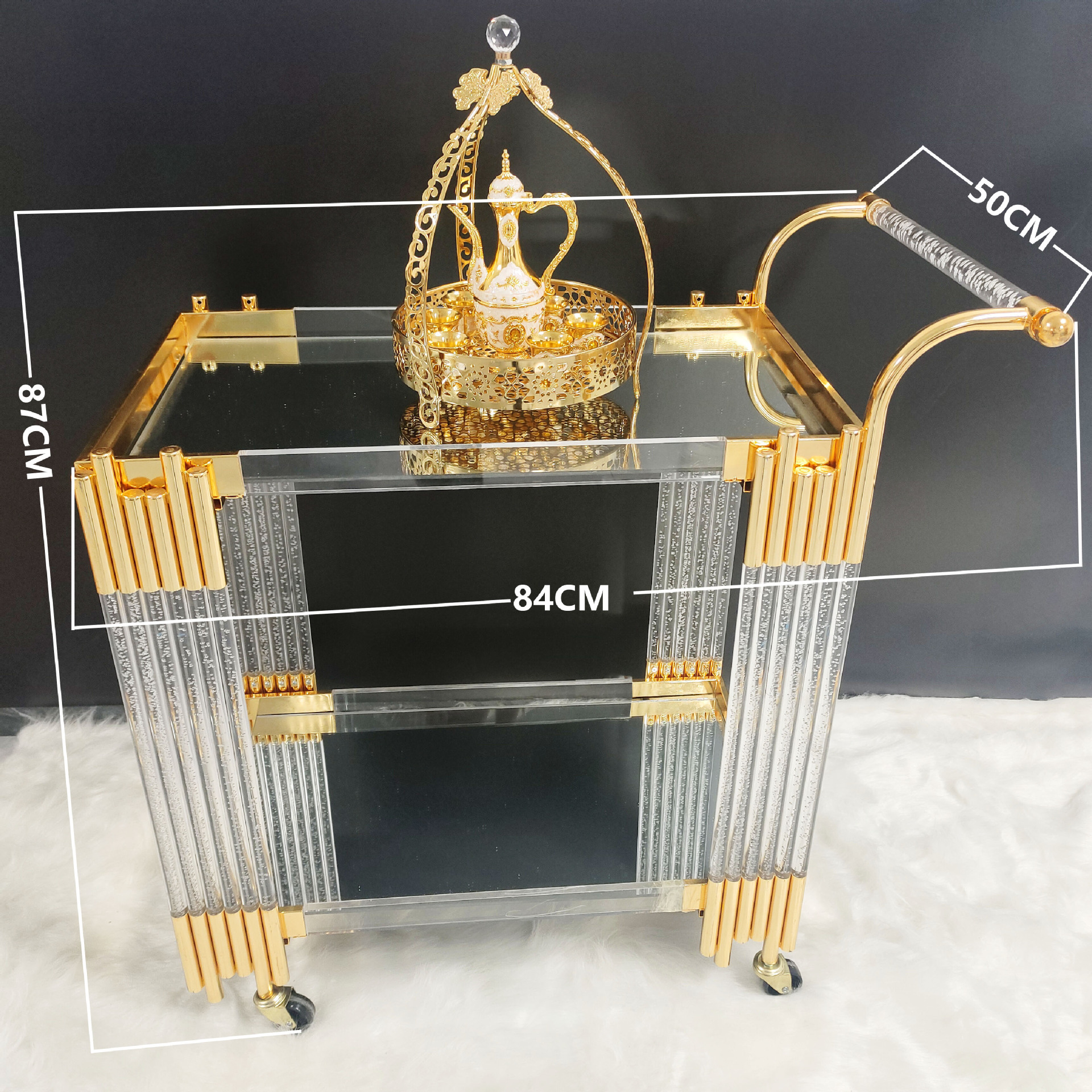 크리스탈 칼럼 다이닝 카트