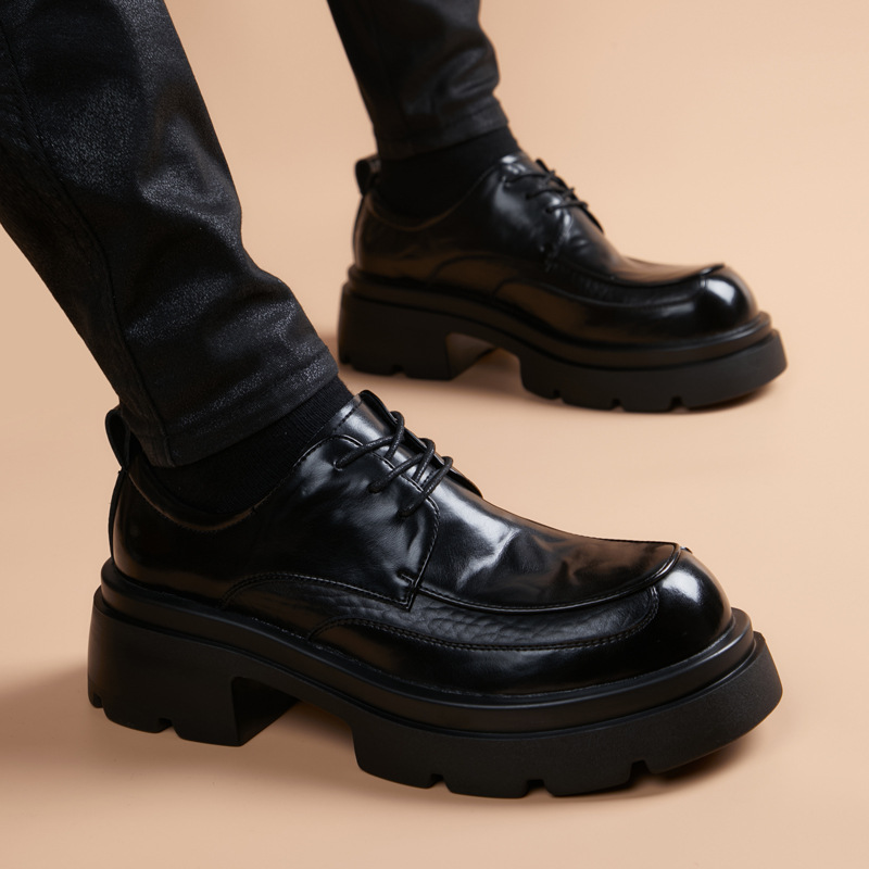 Business Leather Shoes for Men, Genuine Leather, Versatile, Breathable, Formal, Casual, Men's Soft-Soled Commuting Derby Shoes, Wedding Shoes, Dropshipping