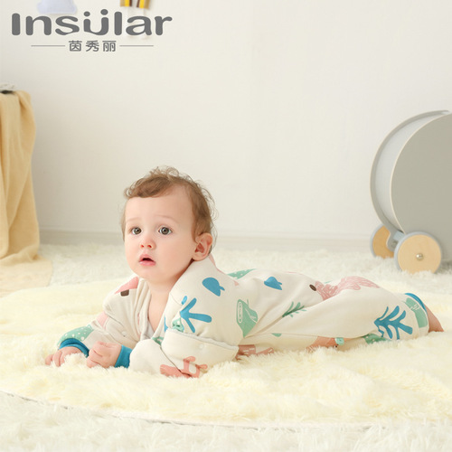 Yinxiuli Cotton Sleeping Bag Baby Autumn Split Legs Autumn and Winter Thickened Children's Anti-Kick Quilt Baby Sleeping Bag Cross-Border Wholesale