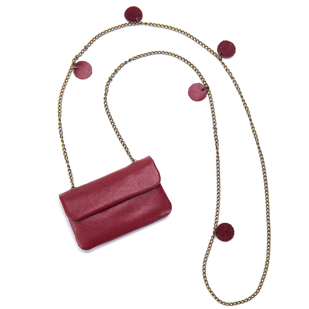 New Top Grain Cowhide Chain Square Mini Bag, Niche Design Vintage Shoulder And Crossbody Bag For Women - Thumbnail 6