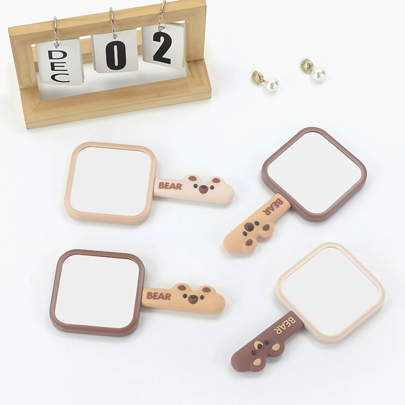 Cartoon handle, handheld cute acrylic mirror