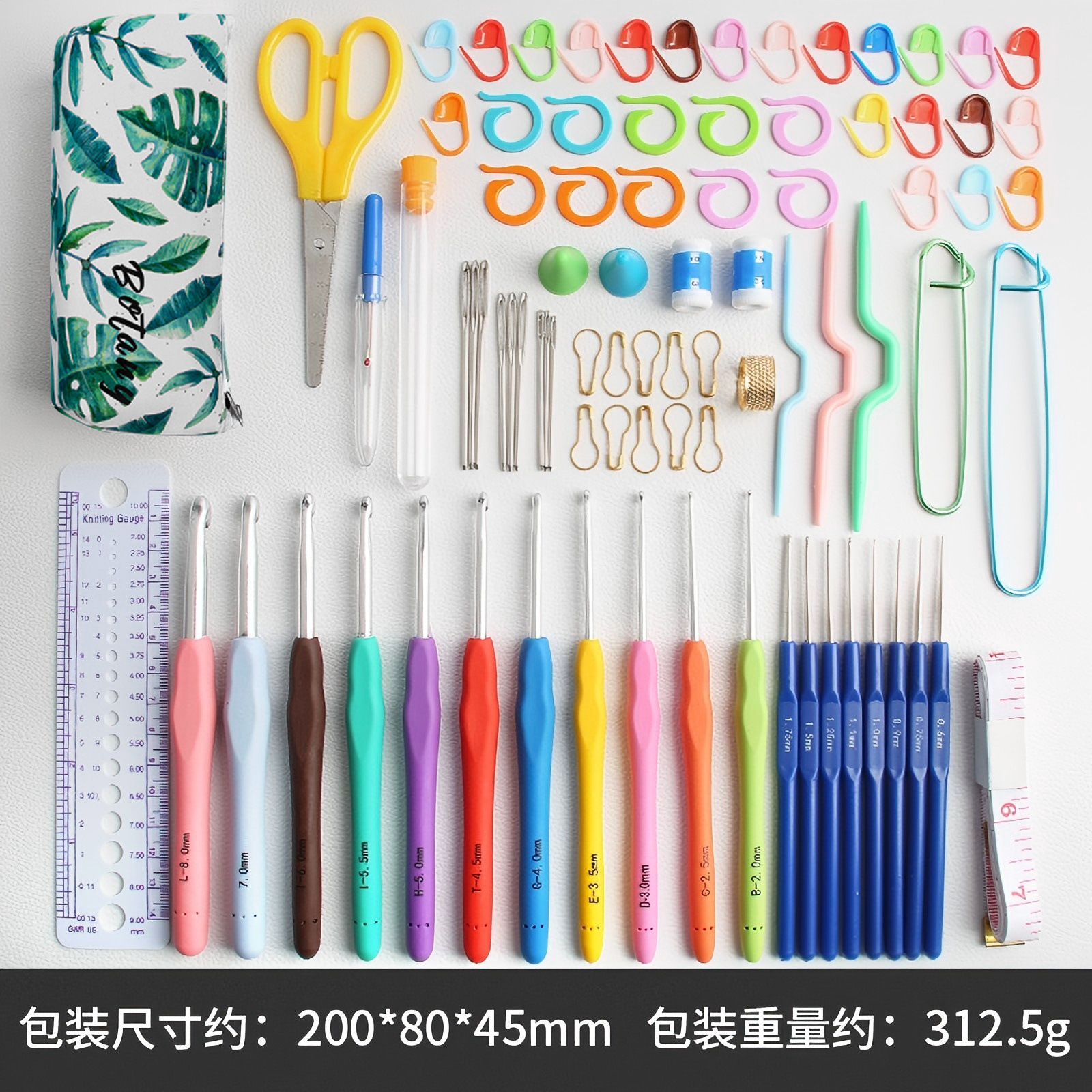 Juego de Ganchillos para Tejer de Aluminio y Goma Mango Suave y Ergonómico para Tejido DIY y Manualidades