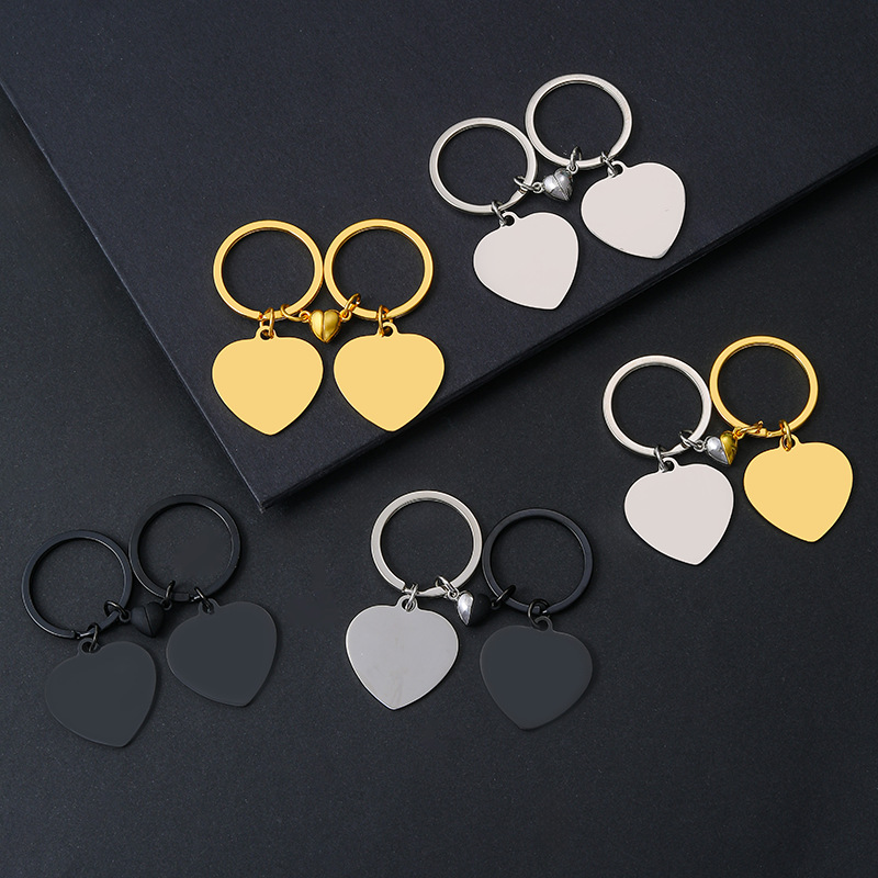 32g Weight Bag Pendant, Keychain Classification Modern Style Classic Style Customization Laser Engraving Heart Shape 201 Stainless Steel Plating Unisex Bag Pendant Keychain