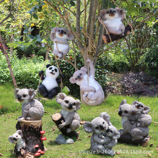 Outdoor Garden resin decoration simulation small animal decoration Kaola sculpture villa garden courtyard panda pendant