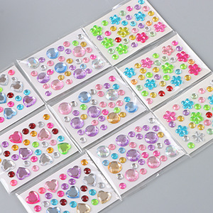 Love Diamond Patch Eye Makeup Jewelry Makeup Facial Diamond Patch Children's Face Patch Eyebrow Heart Corner Diy Patch Diamond Custom