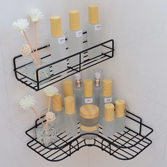 Bathroom rack without punching wholesale metal iron art black corner shower bathroom bathroom wall hanging rack