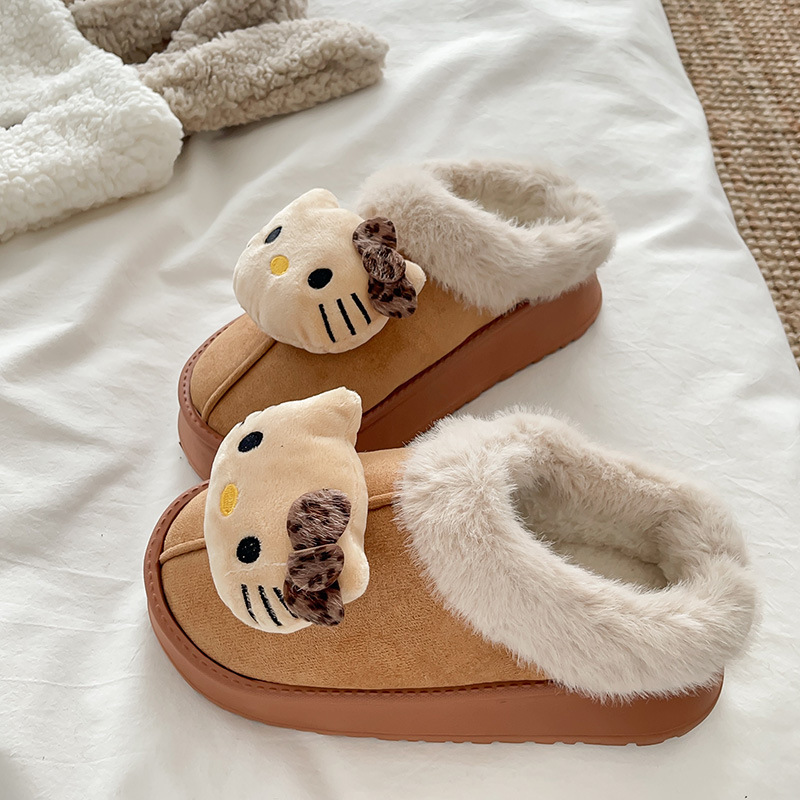 Cute Plush Cotton Shoes for Women, New Autumn and Winter Indoor Home Use Non-Slip Confinement Shoes Fleece-Lined Thickeneded Cotton Slippers for Women Cute Plush Cotton Shoes for Women, New Autumn and Winter Indoor Home Use Non-Slip Confinement Shoes Fleece-Lined Thickeneded Cotton Slippers for Women