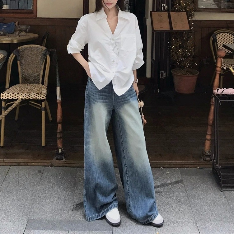 白色老钱风复古高级感气质长袖衬衣女装2025秋季腰显瘦小众衬衫衣|undefined