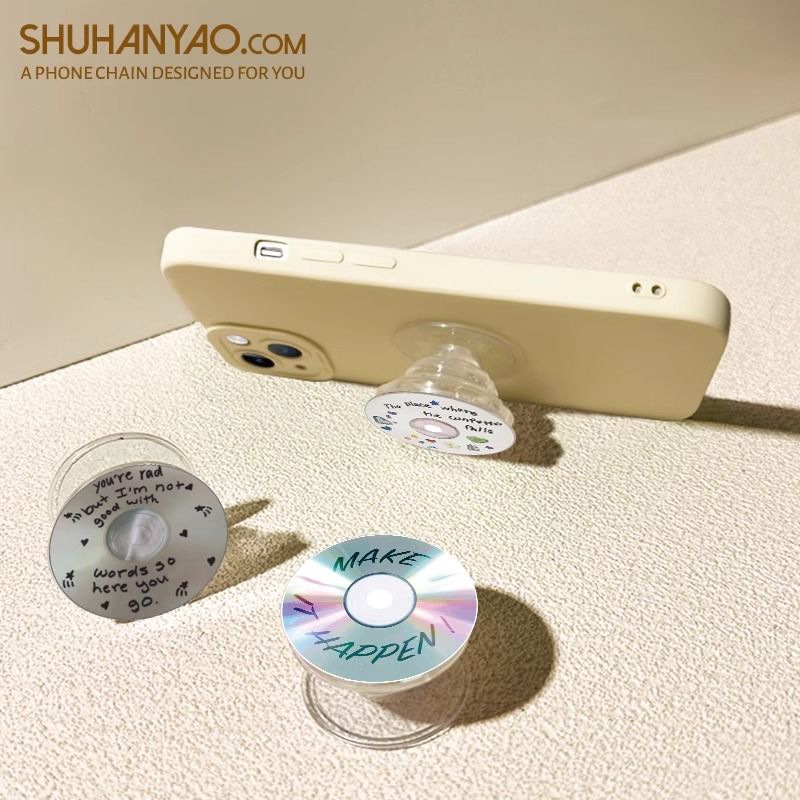 Ins disco de música redondo creativo para el soporte de airbag de teléfono móvil pegado 360 rotación retráctil perezoso perseguir el drama de escritorio